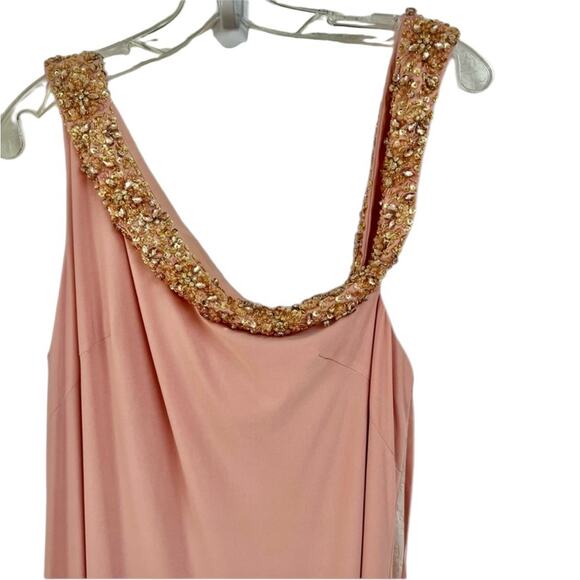*NWOT Mac Duggal Beaded Drop Shoulder Jersey Gown Rose – Sz 12 - Picture 7 of 10